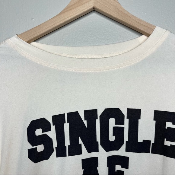 NEW Wildfox Women Sweater Small Pink Oversized boxy Single AF Scoop Neck Cream - Picture 5 of 9